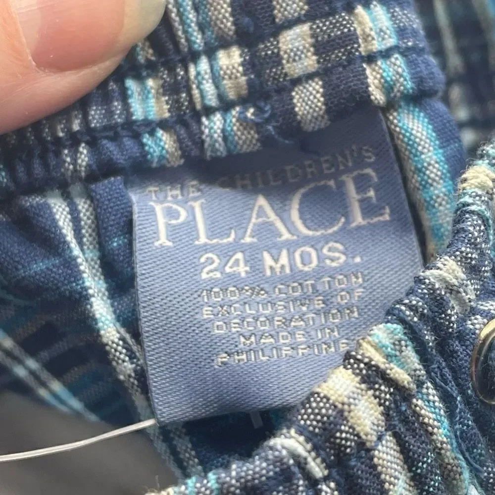 The Children’s Place TCP plaid shorts NWT 24 months NEW blue